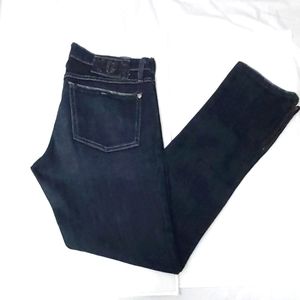 Plastic by Gly women's dark denim low rise jeans zipper bottom new
